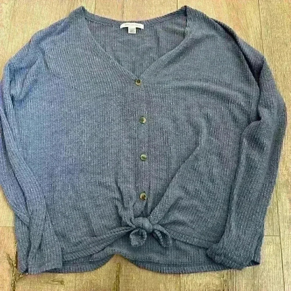 American Eagle Knit Button Up Sweater Size XS/ Periwinkle - Picture 2 of 7